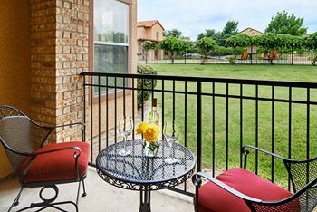 Large private patio/balcony with french doors